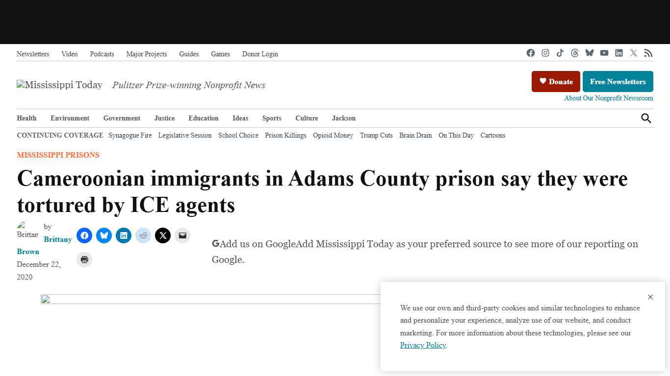 Cameroonian immigrants in Adams County prison say they were tortured by ICE agents