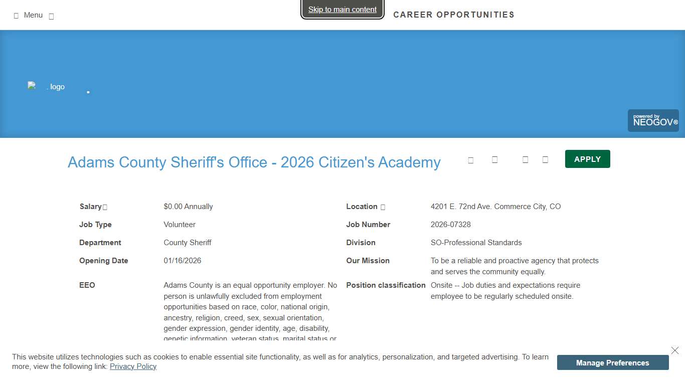 Career Opportunities .